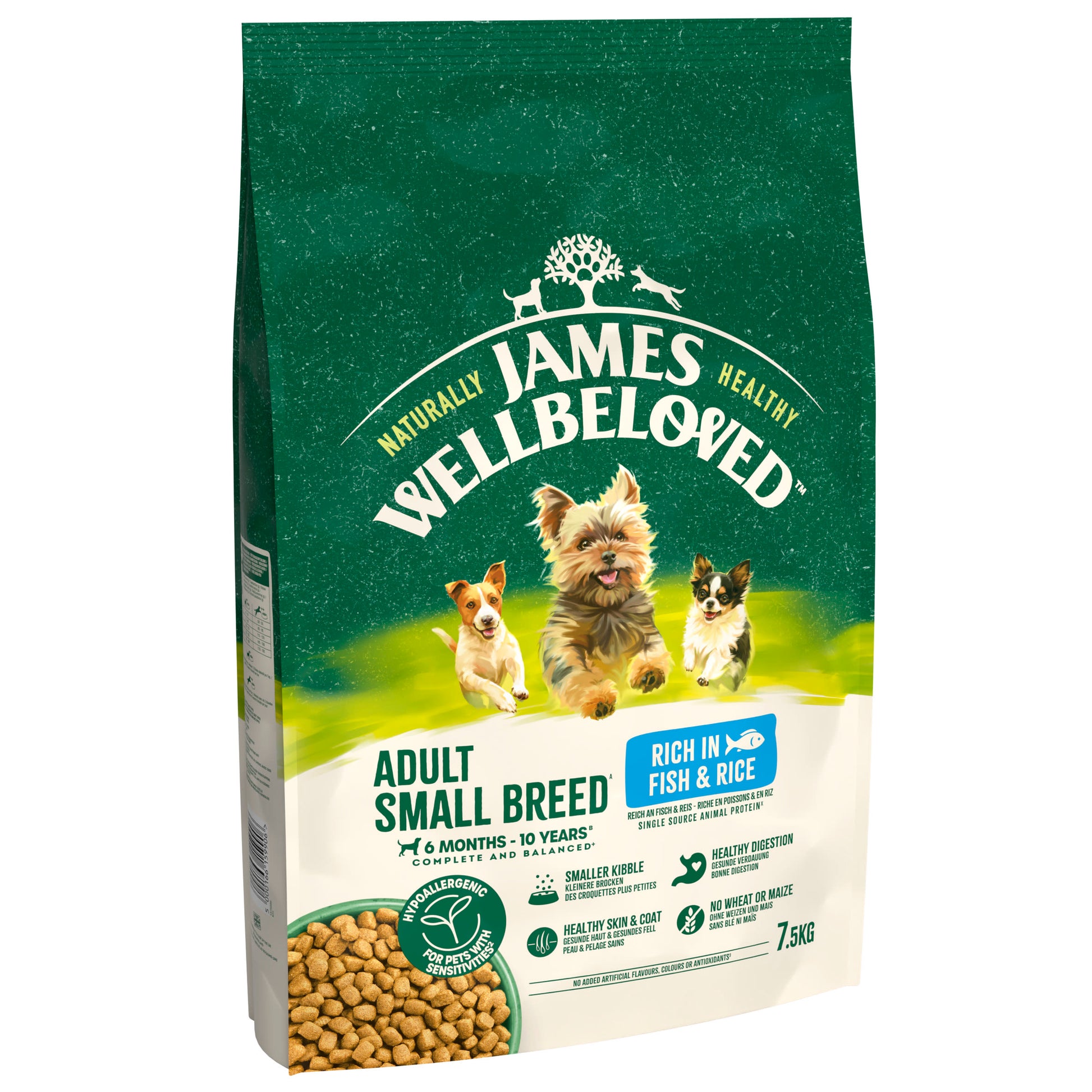 James Wellbeloved James Wellbeloved Small Whitefish Adult Dry Dog Food pet food packaging