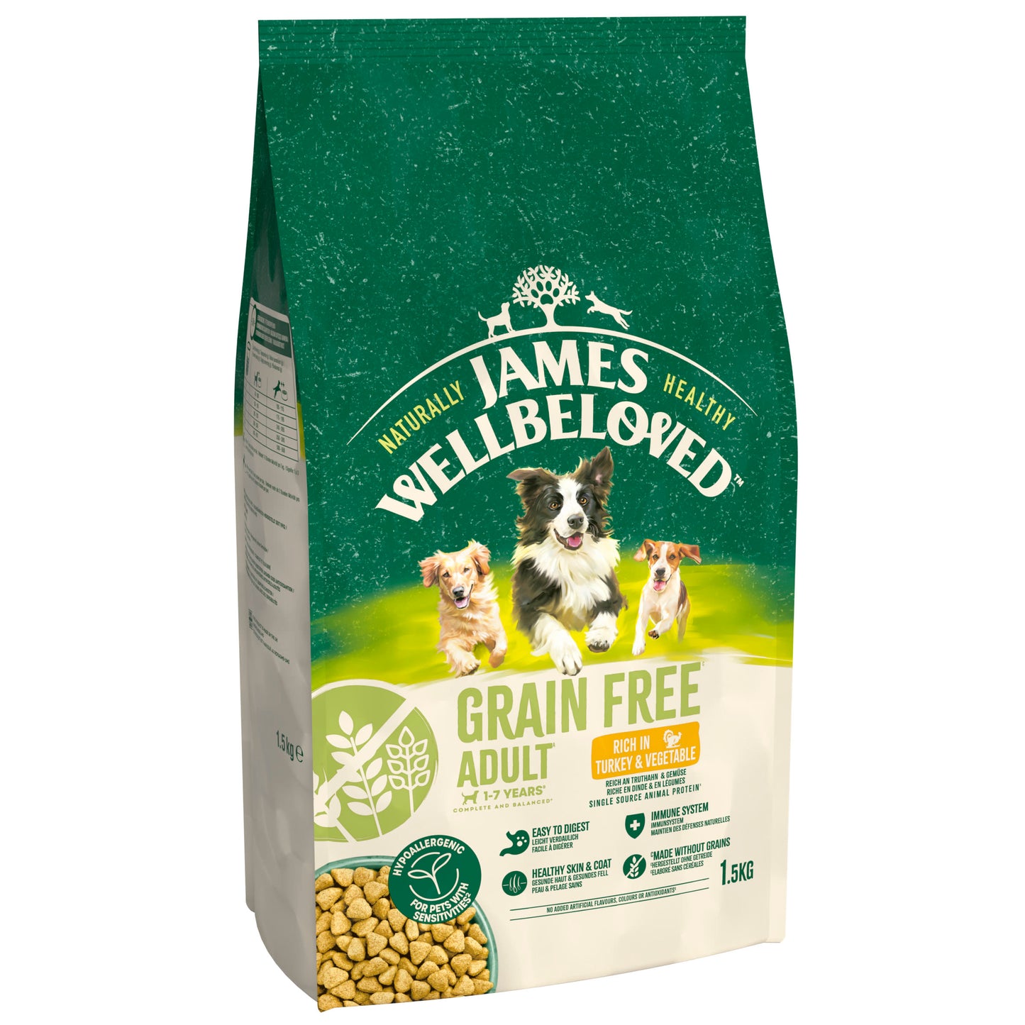James Wellbeloved Grain Free Adult Dry Dog Food Turkey & Veg