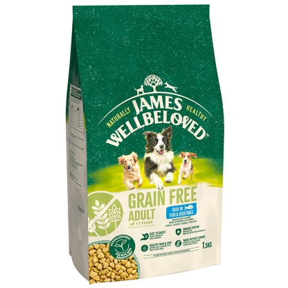 James Wellbeloved Grain Free Adult Dry Dog Food Fish & Veg