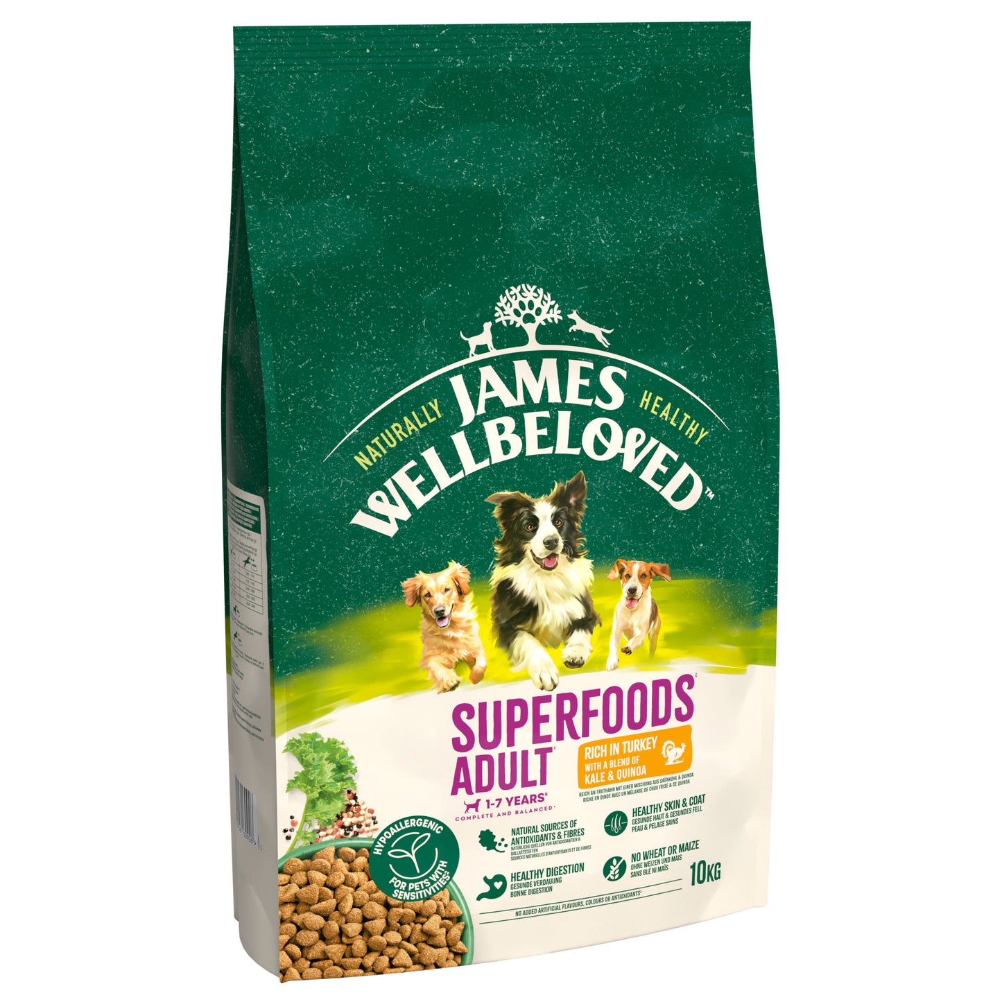James Wellbeloved Superfoods Adult Dry Dog Food Turkey with Kale & Quinoa