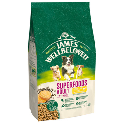 James Wellbeloved James Wellbeloved Superfoods Lamb Adult Dry pet food packaging