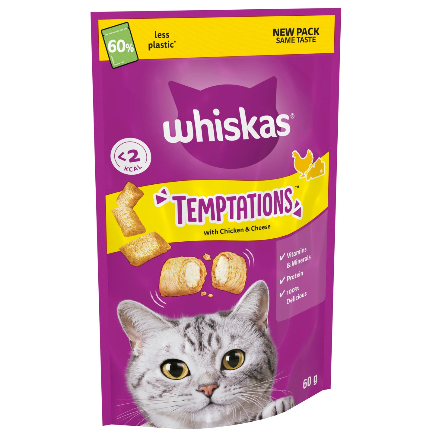Whiskas Temptations Dry Cat Treats with Chicken & Cheese