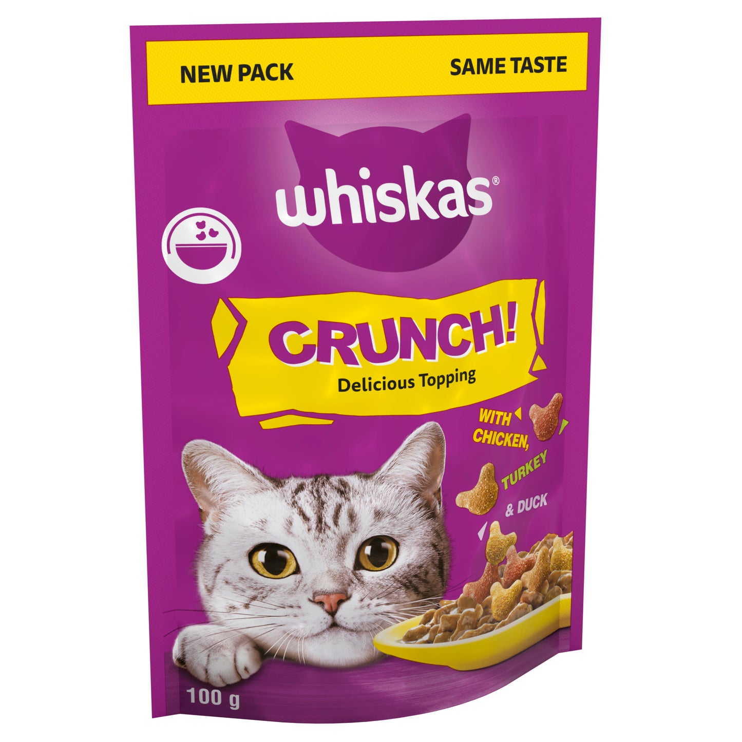 Whiskas Crunch Dry Cat Treats with Chicken, Turkey & Duck