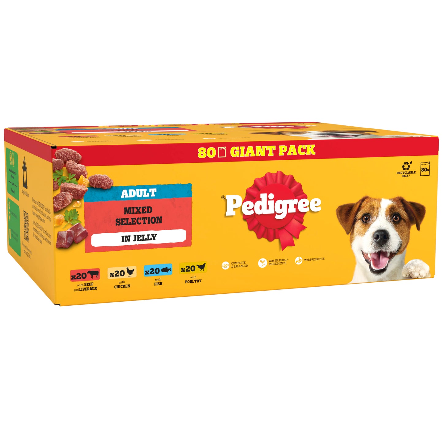 Pedigree Mixed Selection Adult Wet Dog Food Pouches in Jelly - Giant Pack
