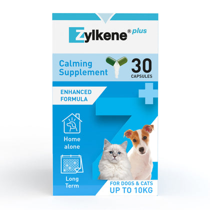 Zylkene Plus Calming Supplement for Cats and Dogs - 30 Pack