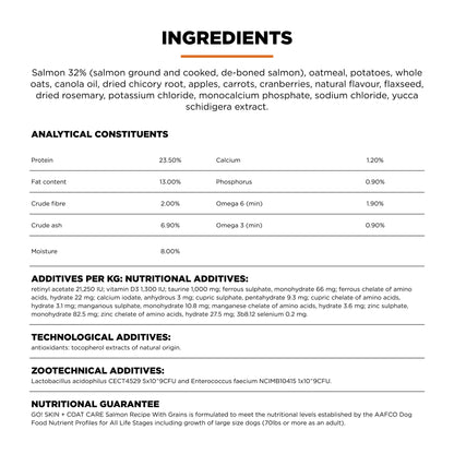 Go! Solutions Skin + Coat Care Salmon Recipe with Grains Dry Dog Food