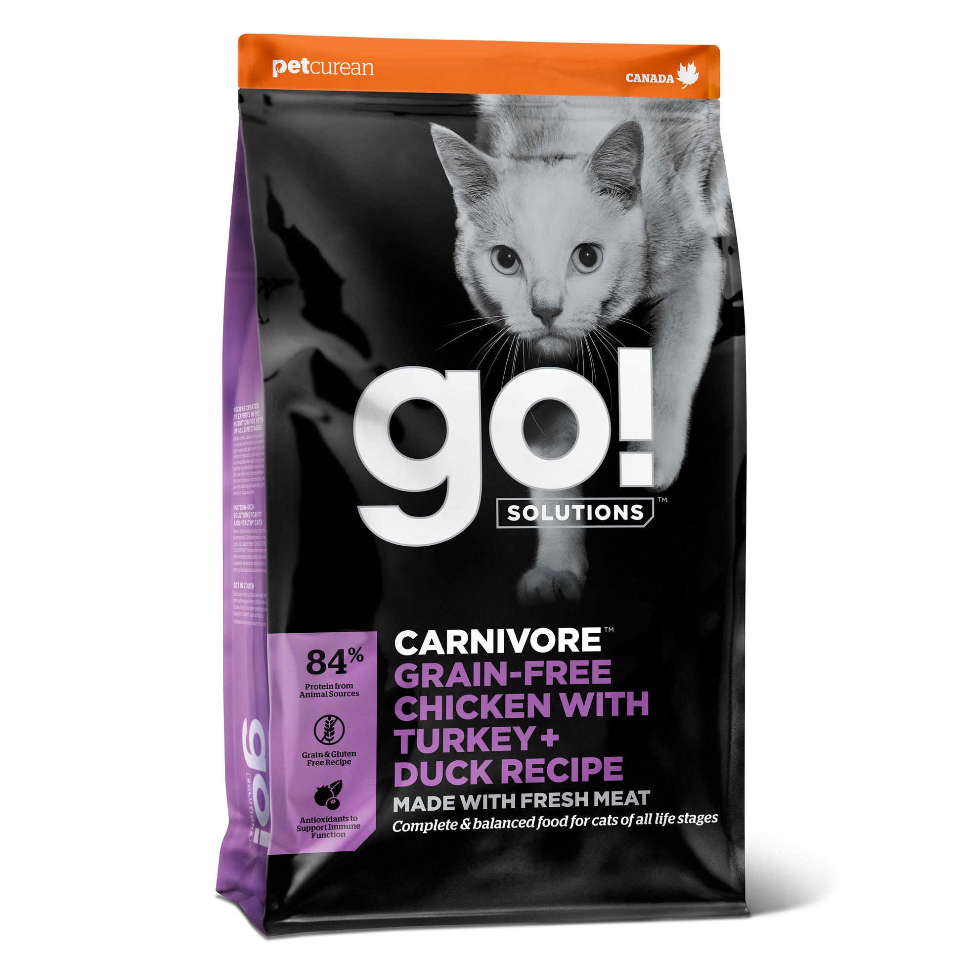 Go! Solutions Go! Solutions Chicken Duck Salmon Trout Turkey Adult Dry Cat Food pet food packaging