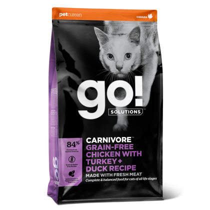 Go! Solutions Carnivore Grain Free Chicken, Turkey + Duck Recipe Dry Cat Food