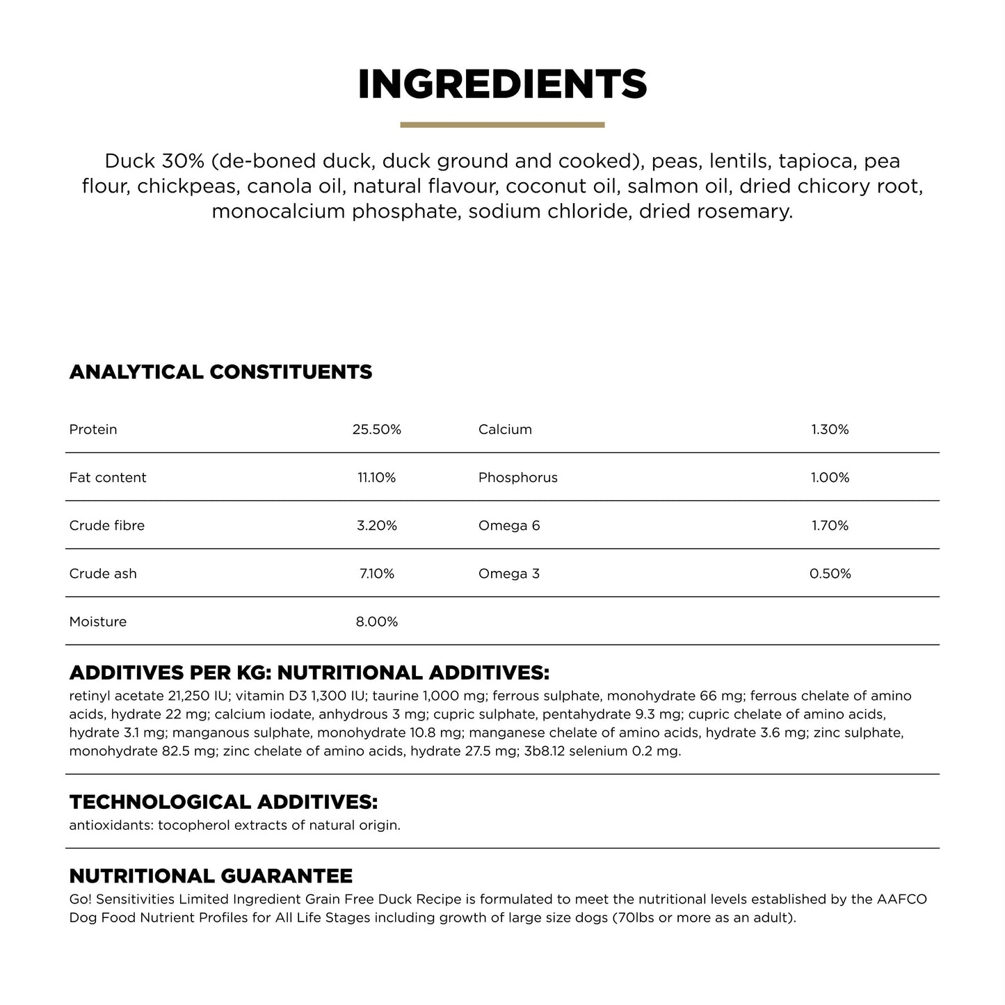 Go! Solutions Sensitivities Limited Ingredient Grain Free Duck recipe Dry Dog Food