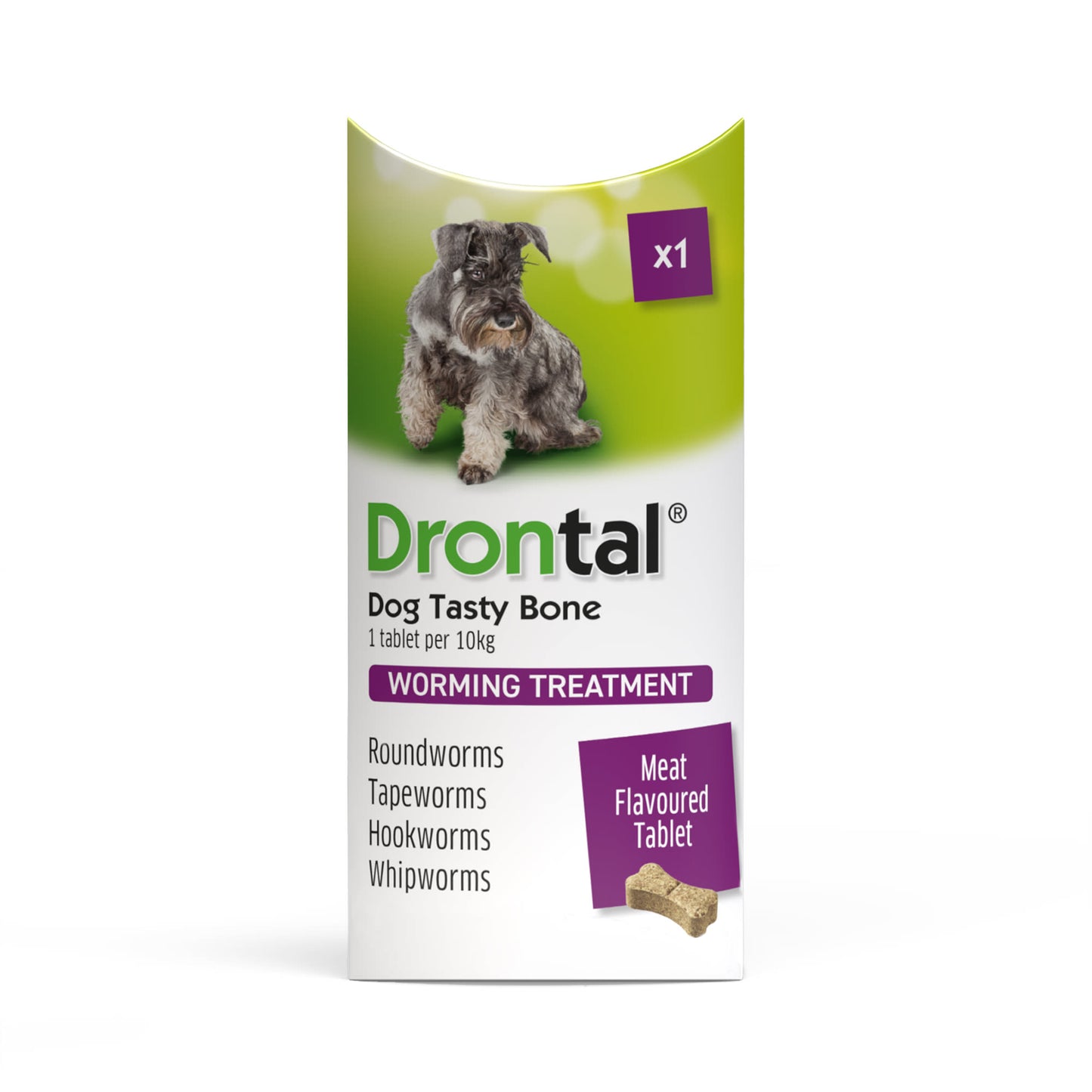 6x Drontal Tasty Bone Wormer Tablets for Small and Medium Dogs (2 to 20kg) 1 tablet per 10kg