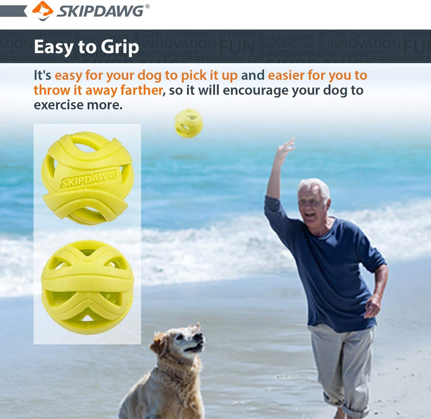 Skipdawg Breezy Ball for Dogs 2 Pack