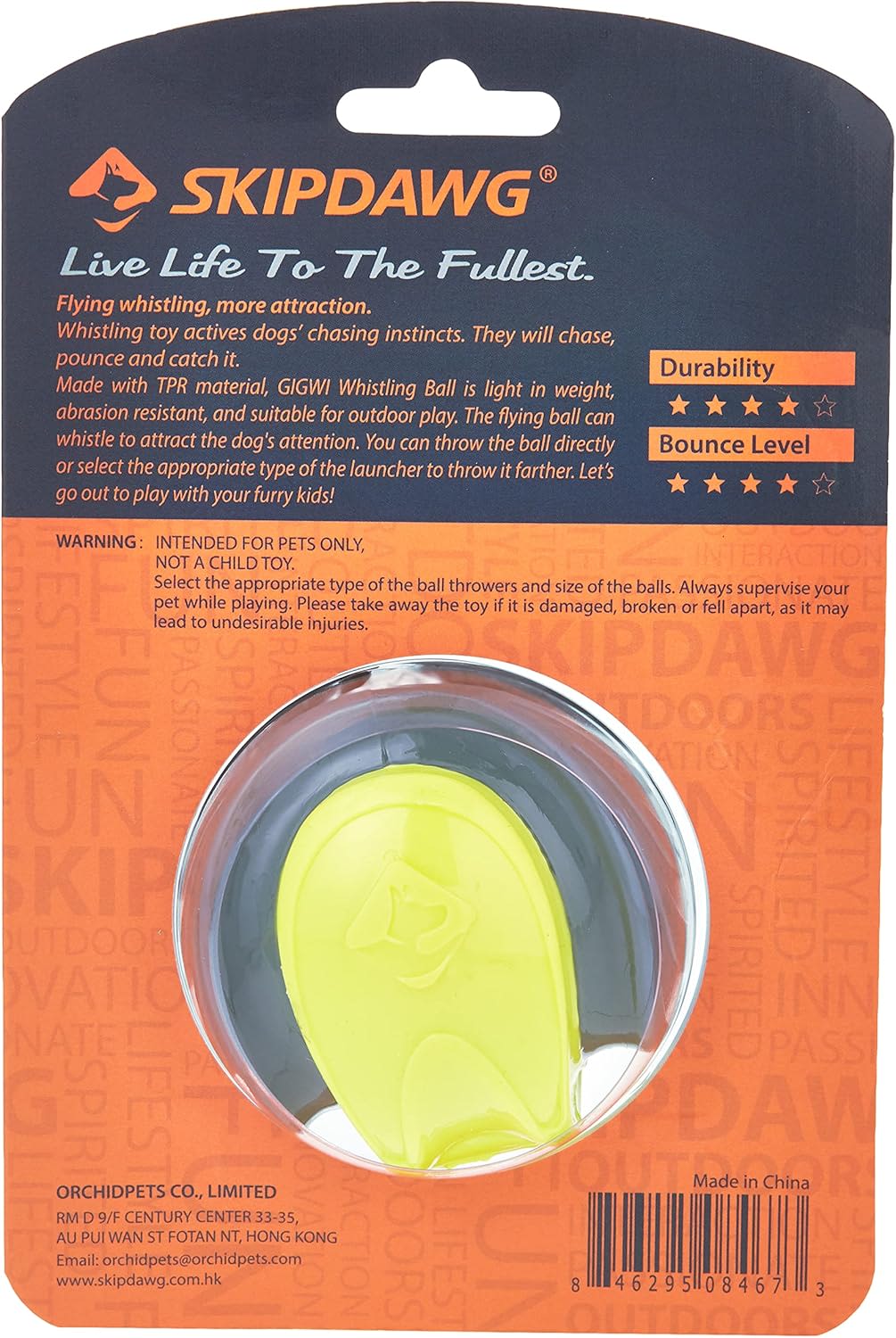 Skipdawg Whistling Ball for Dogs