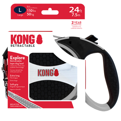 KONG Explore Retractable Grey Dog Lead