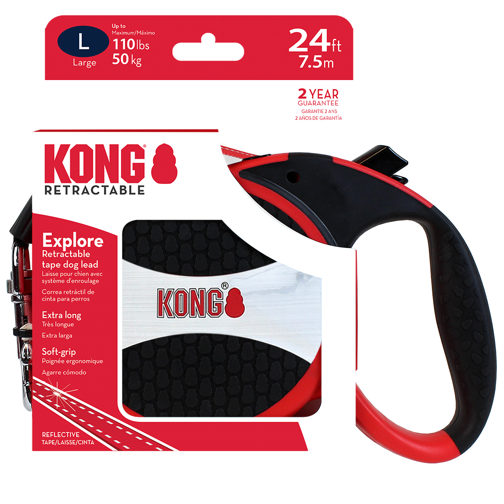 KONG Explore Retractable Red Dog Lead