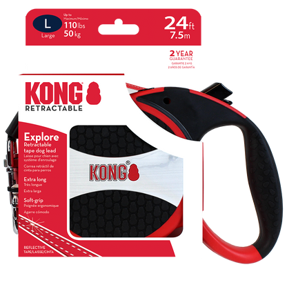 KONG Explore Retractable Red Dog Lead