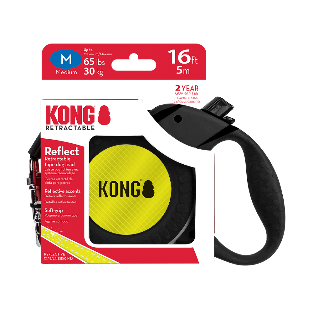 KONG Reflect Retractable Red Dog Lead