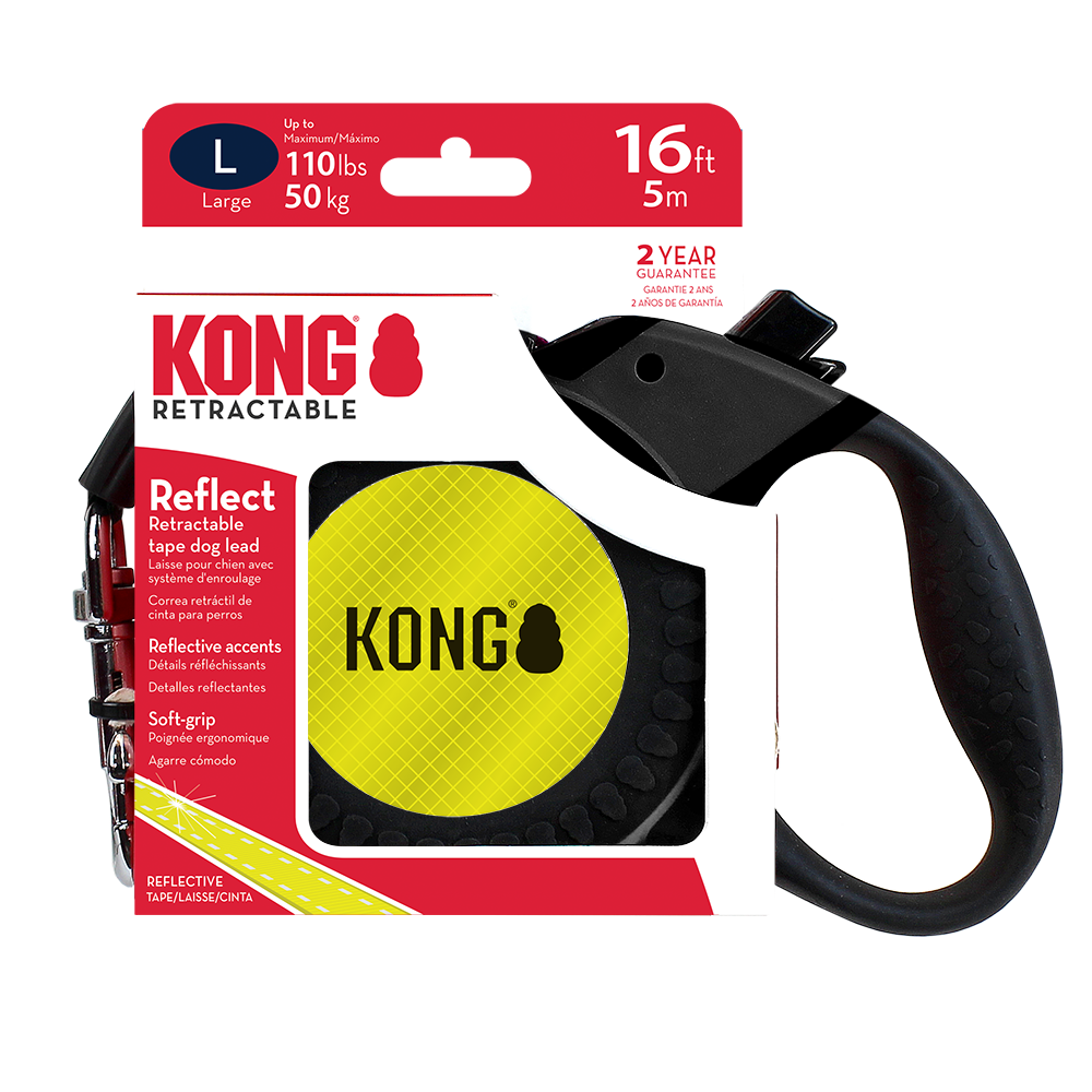KONG Reflect Retractable Red Dog Lead