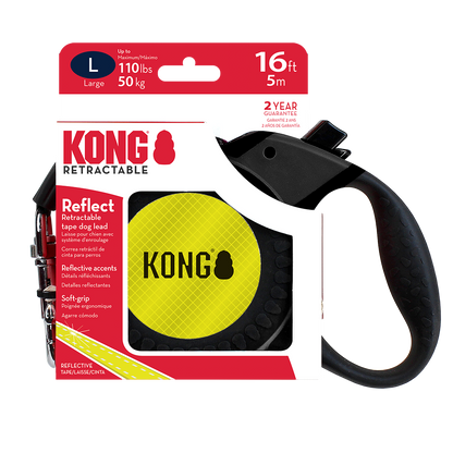 KONG Reflect Retractable Red Dog Lead