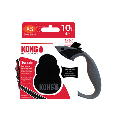 KONG Terrain Retractable Black Dog Lead