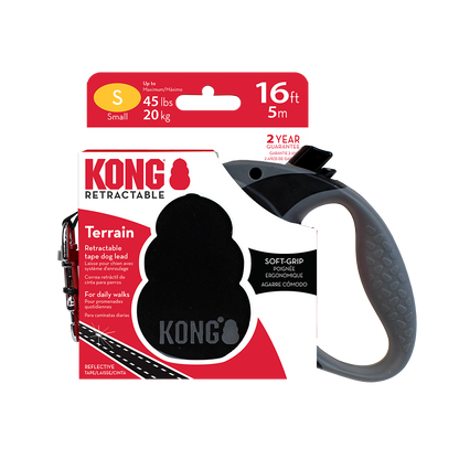 KONG Terrain Retractable Black Dog Lead