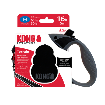 KONG Terrain Retractable Black Dog Lead