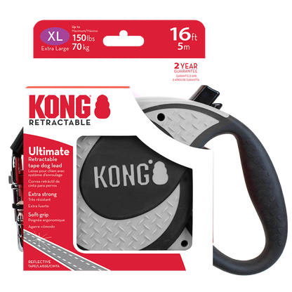KONG Ultimate Retractable Grey Dog Lead
