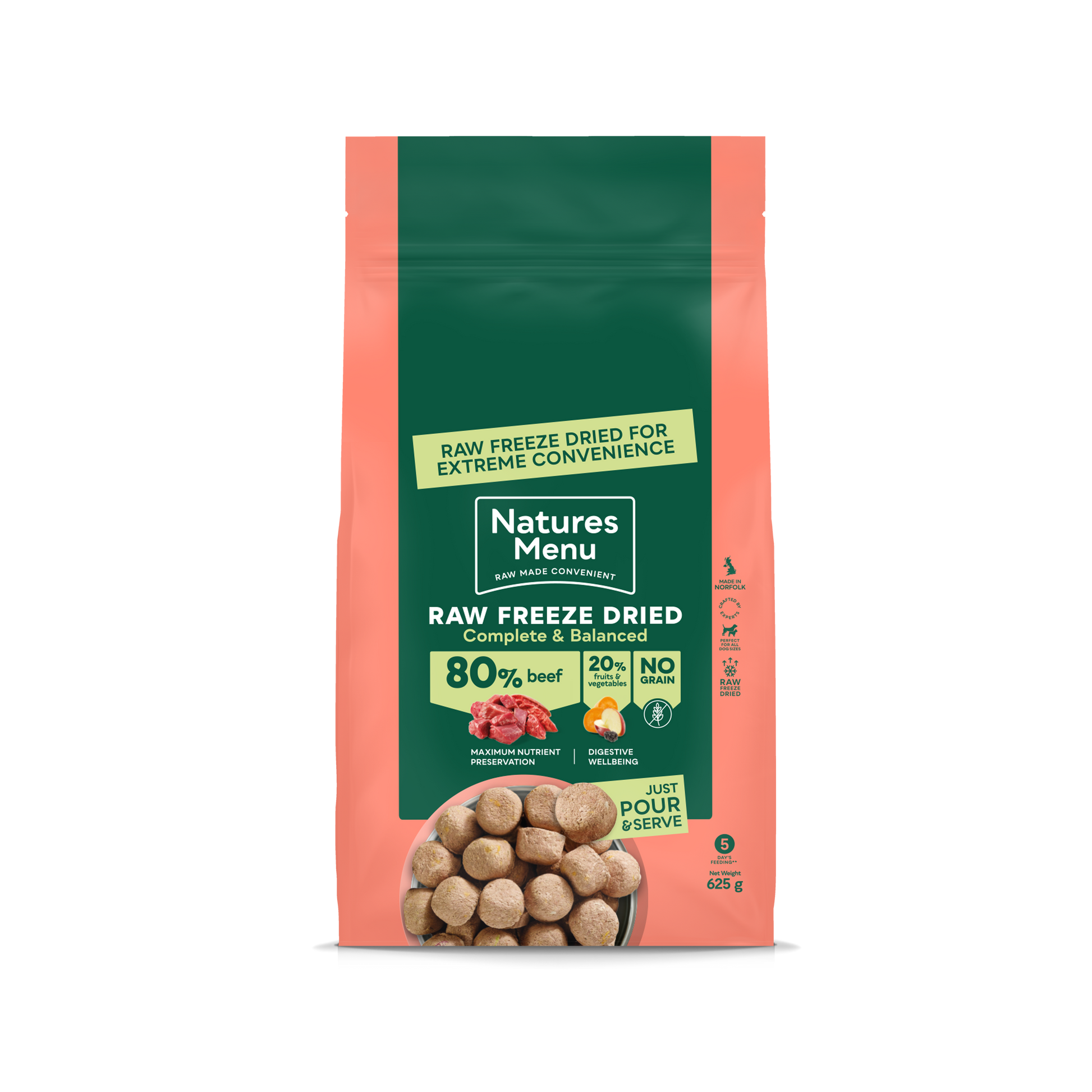 Natures menu Natures Menu Raw Freeze Dried Balanced Beef Adult Dry Dog Food pet food packaging
