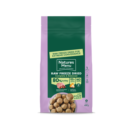 Natures Menu Raw Freeze Dried Complete and Balanced Adult Turkey Dry Dog Food