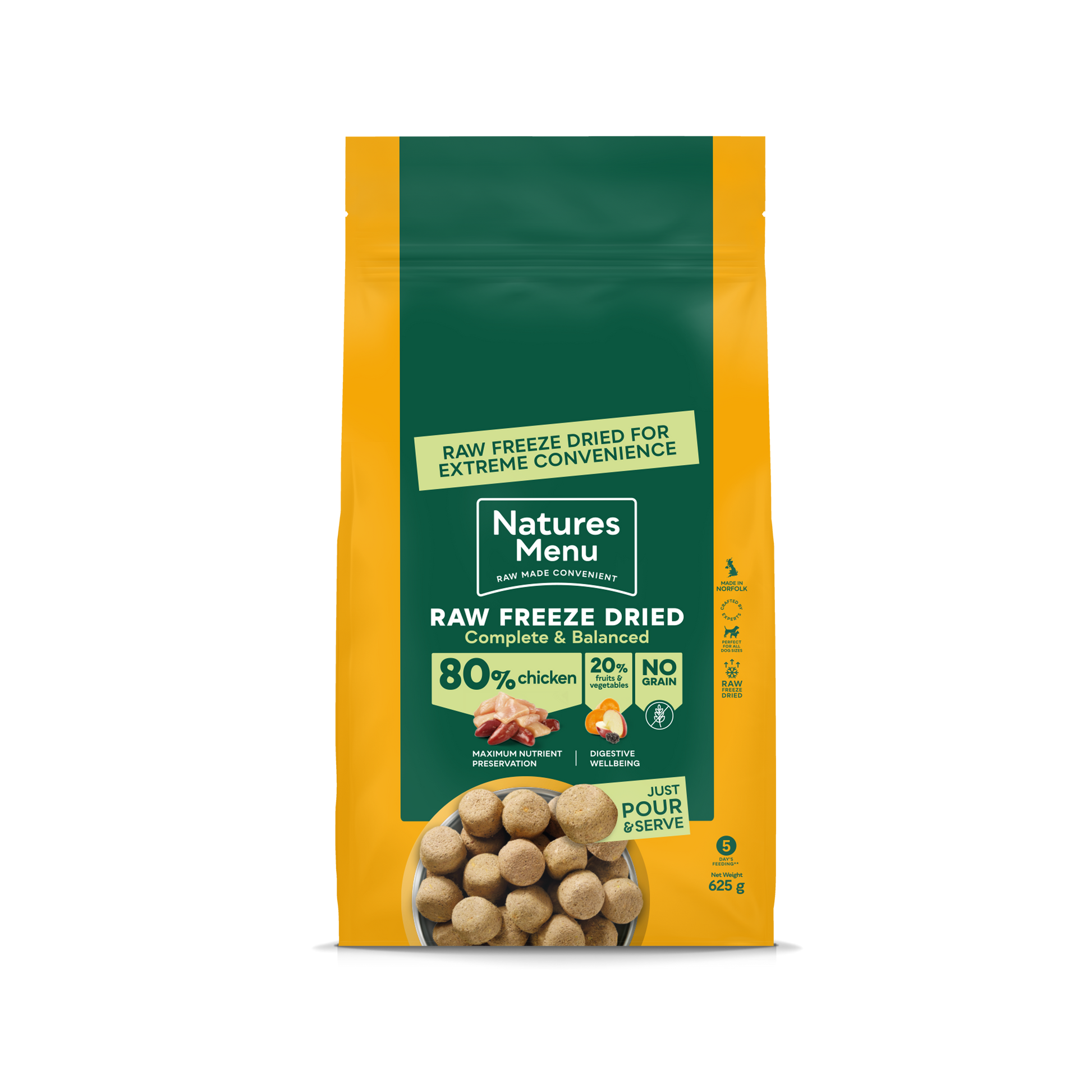 Natures menu Natures Menu Raw Freeze Dried Balanced Chicken Adult Dry Dog Food pet food packaging