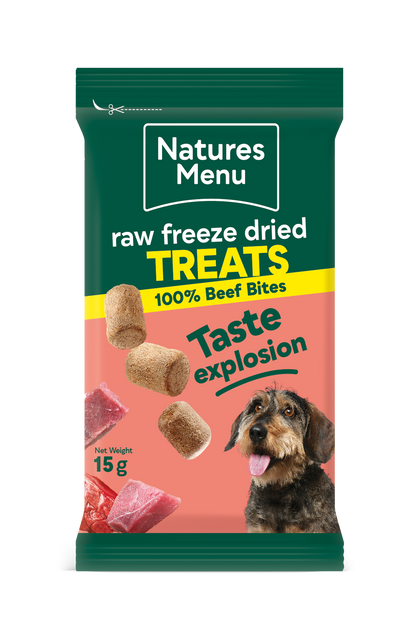Natures Menu Raw Freeze Dried Beef Bites Dog Treats