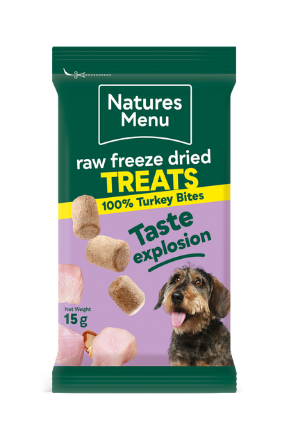 Natures Menu Raw Freeze Dried Turkey Bites Dog Treats