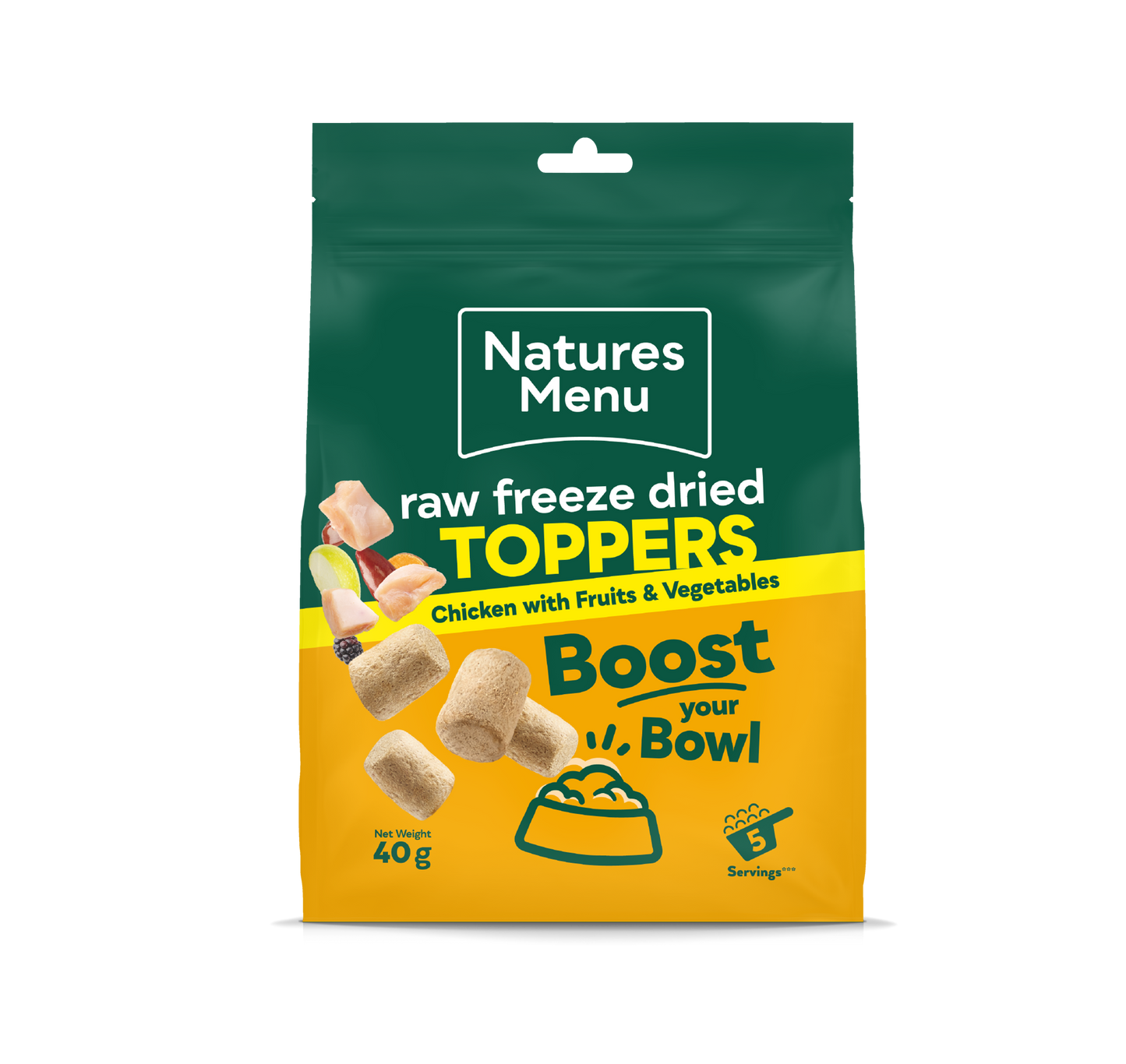 Natures Menu Raw Freeze Dried Chicken Toppers Adult Dry Dog Food