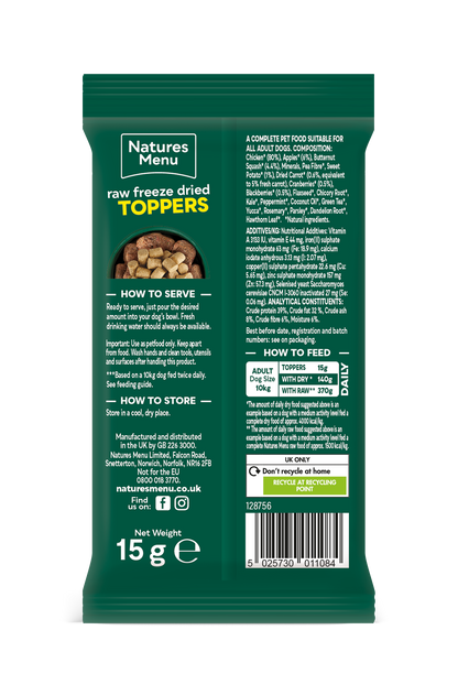Natures Menu Raw Freeze Dried Chicken Toppers Adult Dry Dog Food