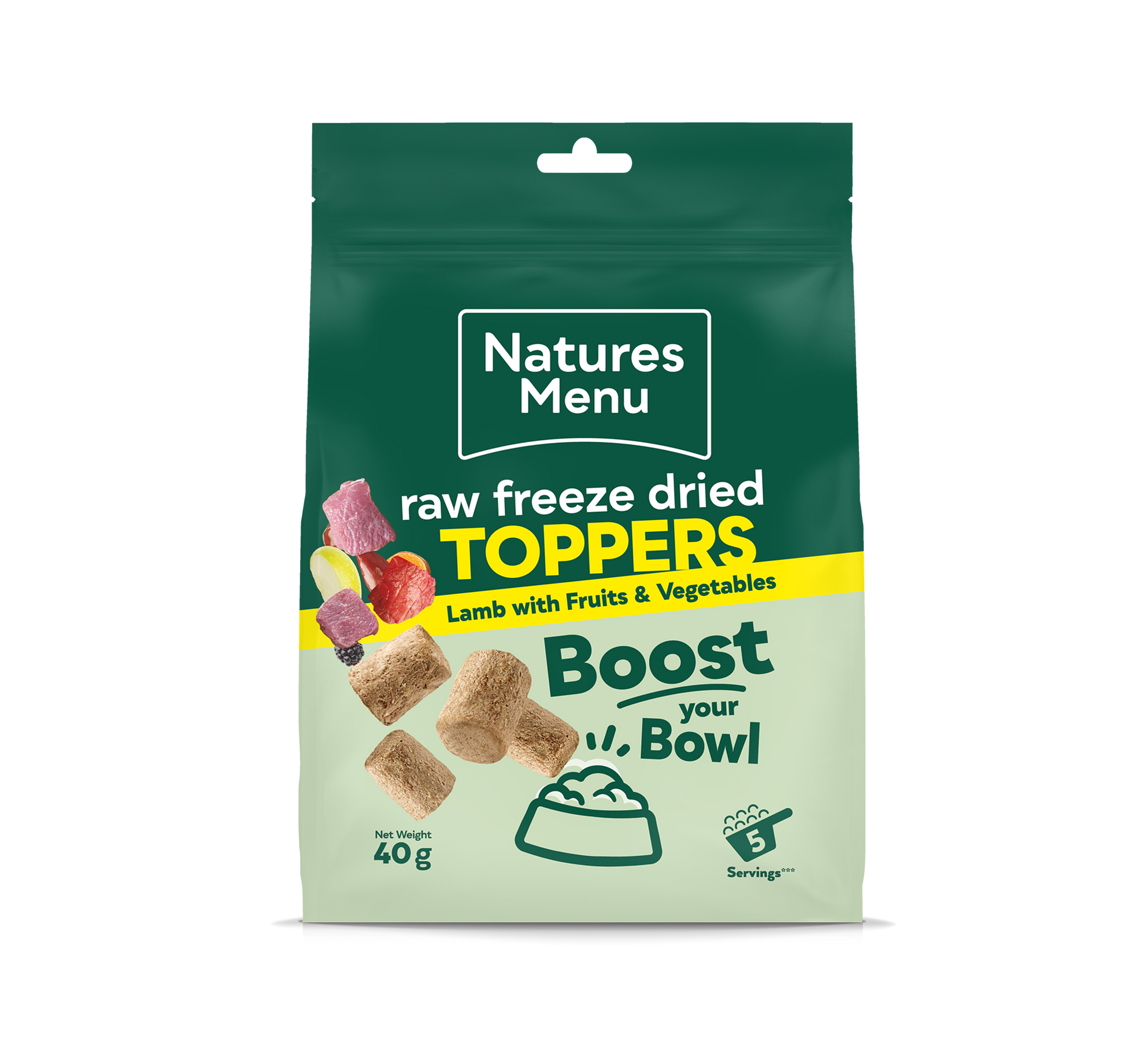 Natures menu Natures Menu Raw Freeze Dried Toppers Lamb Adult Dry Dog Food pet food packaging