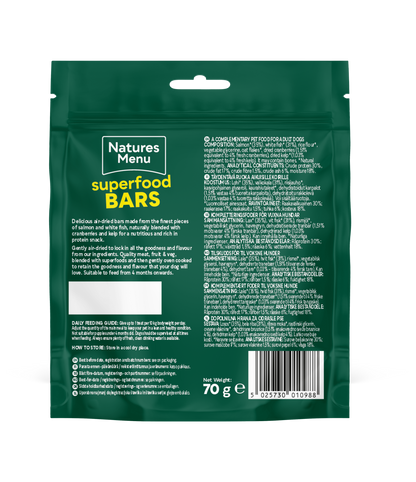 Natures Menu Country Hunter Superfood Bars - Salmon & White Fish Adult Dog Treats