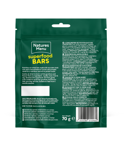 Natures Menu Country Hunter Superfood Bars - Duck Adult Dog Treats