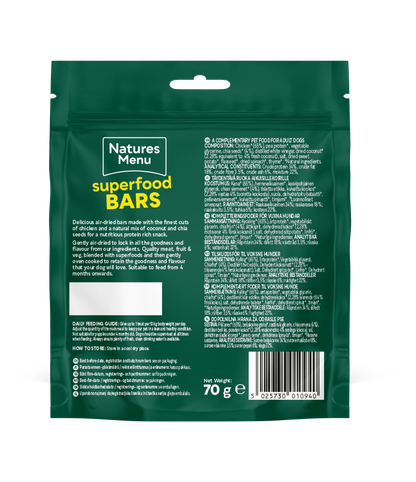 Natures Menu Country Hunter Superfood Bars - Chicken Adult Dog Treats