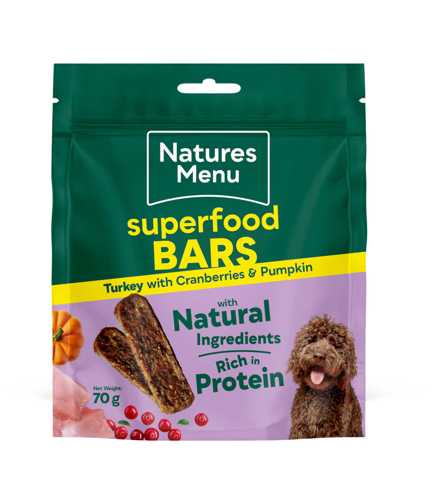 Natures Menu Country Hunter Superfood Bars - Turkey Adult Dog Treats