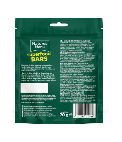 Natures Menu Country Hunter Superfood Bars - Turkey Adult Dog Treats