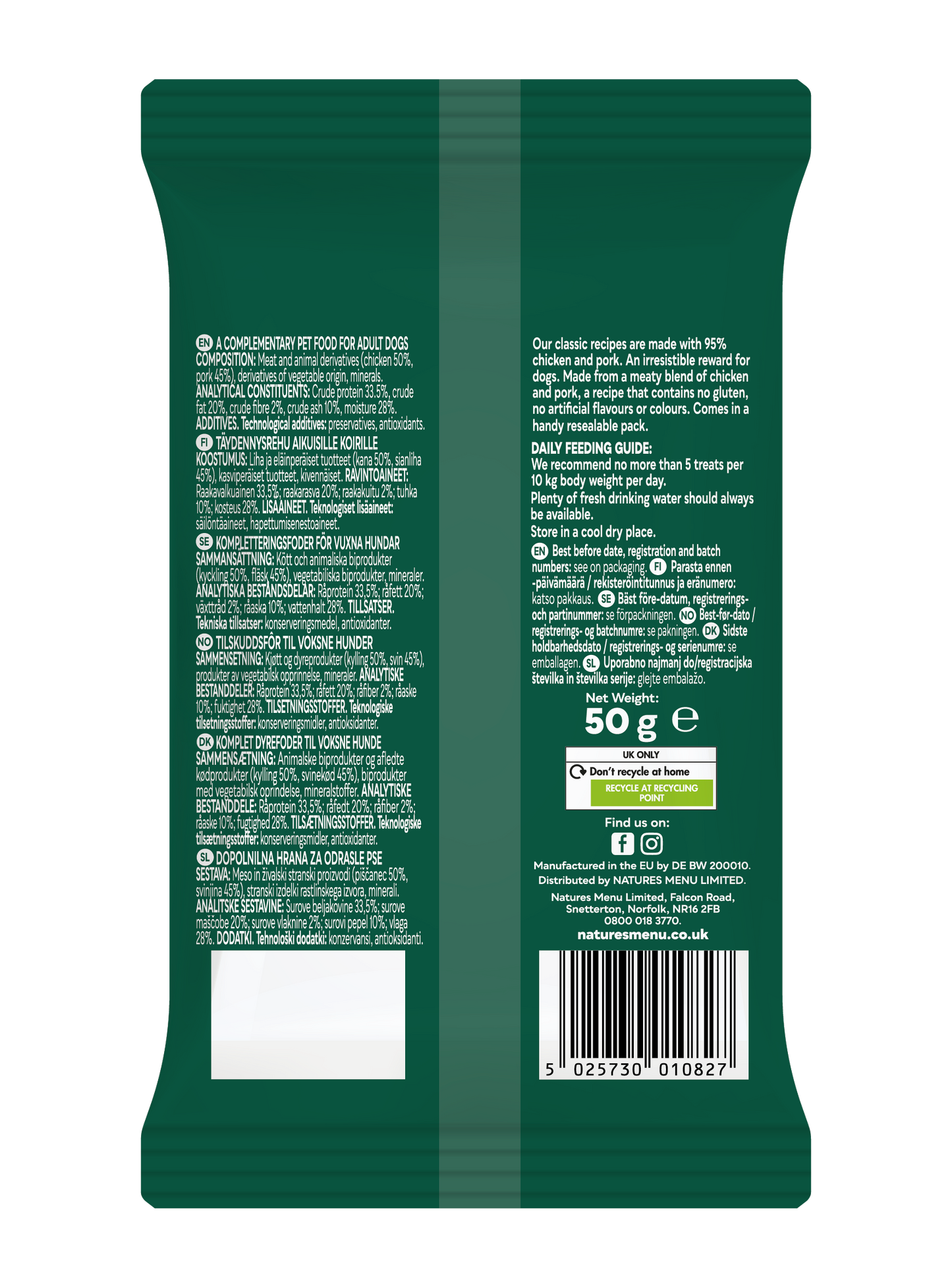 Natures Menu Meaty Treats with Chicken & Pork for Adult Dogs