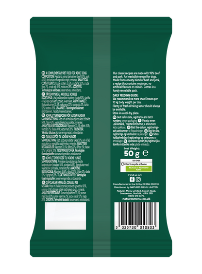 Natures Menu Meaty Treats with Beef & Pork for Adult Dogs