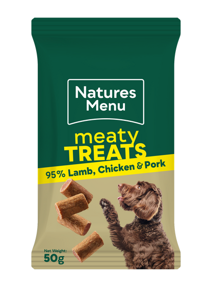 Natures Menu Meaty Treats with Lamb, Chicken & Pork for Adult Dogs
