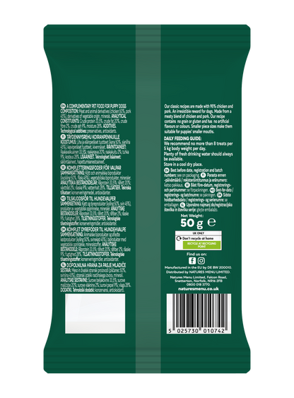 Natures Menu Meaty Treats with Chicken & Pork for Puppy Dogs