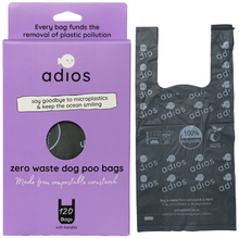 Adios Plastic Zero Waste Dog Poo Bags with Handles - Black