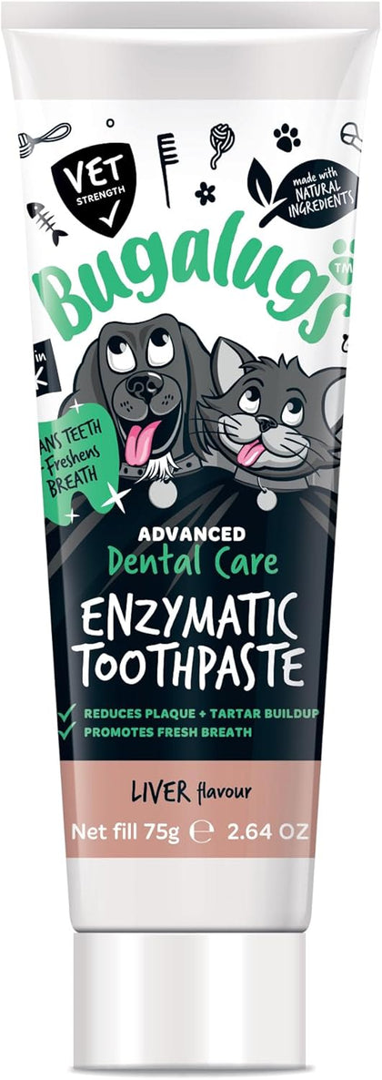 Bugalugs Advanced Dental Care Enzymatic Toothpaste Gel For Dogs & Cats - Liver Flavour