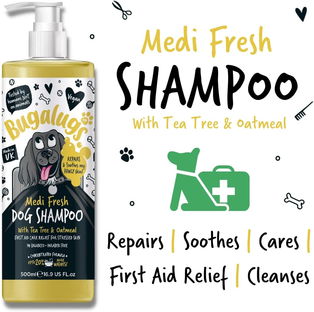 Bugalugs Medi Fresh Dog Shampoo with Tea Tree & Oatmeal