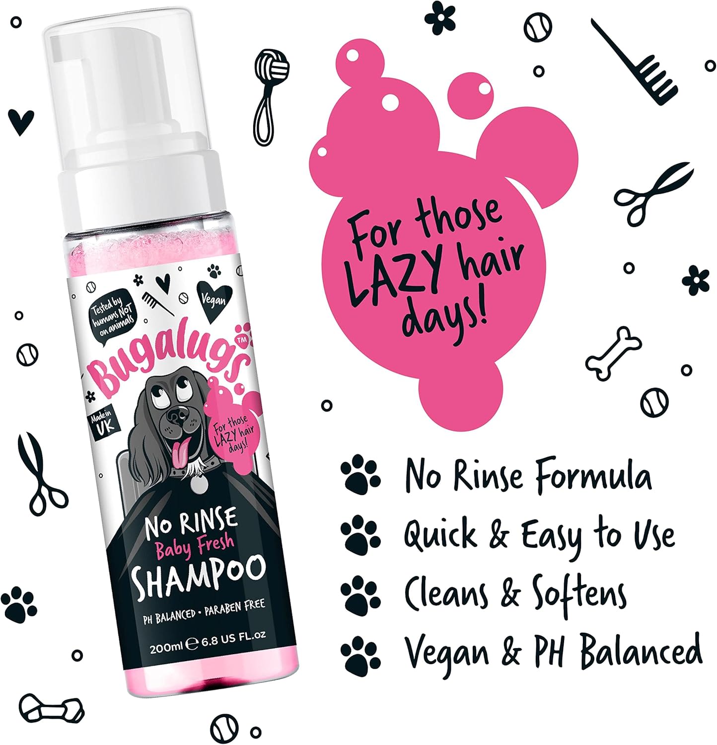 Bugalugs No Rinse Dog Shampoo - Baby Fresh