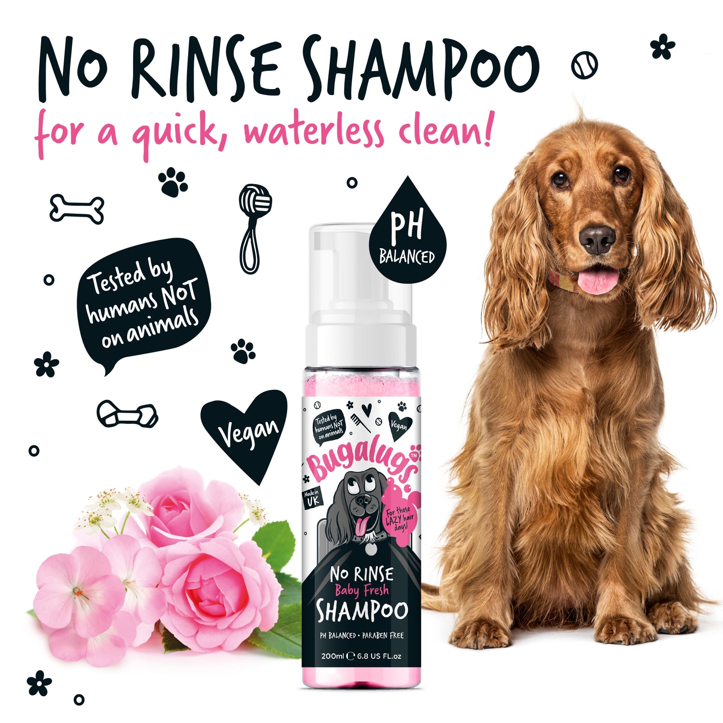Bugalugs No Rinse Dog Shampoo - Baby Fresh