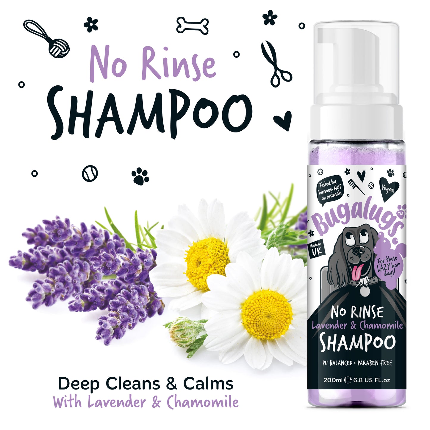 Bugalugs No Rinse Dog Shampoo - Lavender & Chamomile