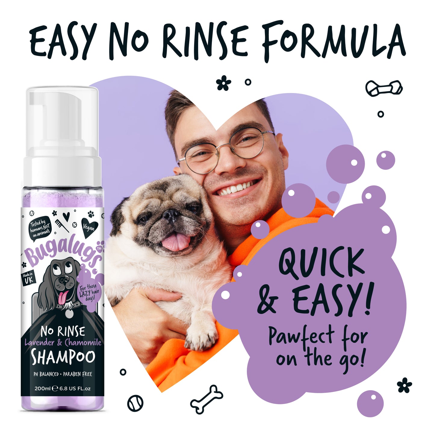 Bugalugs No Rinse Dog Shampoo - Lavender & Chamomile
